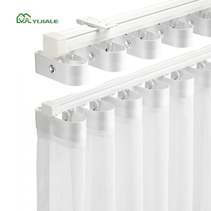 YIJIALE Support vidéo pour rideau en forme de S, rideau ondulé, rideaux de fenêtre en baie, <span class=keywords><strong>tringle</strong></span> à rideau flexible pour la maison - Product Image 1