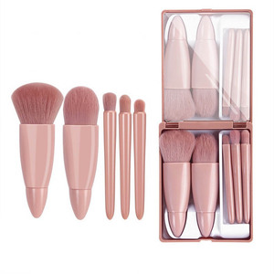 Hot Sales Easy-Taken High-quality Portable Travel Makeup <strong>Brush</strong> Set 5Pcs Mini Face Synthetic Hair <strong>Pop</strong>-up Design Complete Function - Product Image 4