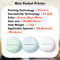 Imprimante thermique portable de poche Luck Jingle A2 58MM 203DPI BT sans encre pour étiquettes et autocollants