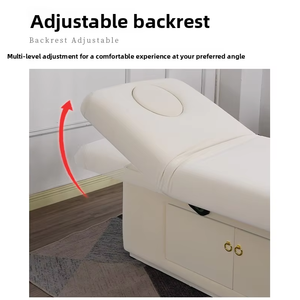 Modern Luxury Factory Wholesale 4 Motors Luxury Upholstered Electric Beauty Bed Heated Facial Treatment <b>Table</b> Spa Massage Couch - Product Image 3