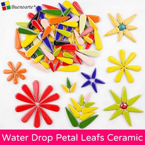 Mosaïque céramique moderne irisée en forme de goutte d'eau, artisanat DIY, 3 tailles, fleurs, pièces de mosaïque, œuvre d'art, cadres photo, tasses, pots de fleurs - Product Image 4