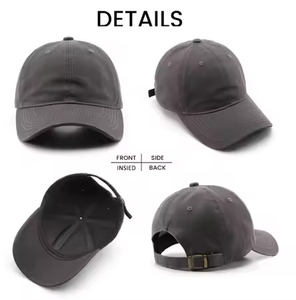 Private Label 6 Panel Softt Unstructured Baseball Cap Custom Embroidery logo Black Dad <b>Hat</b> - Product Image 3