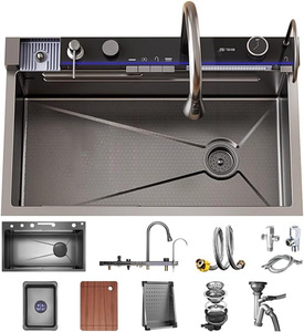 <span class=keywords><strong>Lavello</strong></span> da <span class=keywords><strong>Cucina</strong></span> a Cascata in Acciaio Inossidabile di Lusso Moderno Uso Commerciale Multifunzione Smart a Pianoforte - Product Image 3