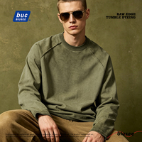T-shirts à manches longues raglan pour hommes, personnalisés, style vintage, coupe oversize, délavés, bords bruts, teinture à la sec, designs frais