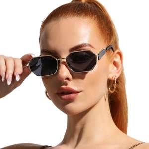 Gafas de Sol Cuadradas Negras Retro 2025 con Logotipo Personalizado para Hombre y Mujer, Gafas de Sol Rectangulares de Metal con Protección UV400 - Product Image 1