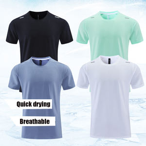 Maglietta da corsa rapida in poliestere <span class=keywords><strong>traspirante</strong></span> estiva personalizzata per uomo Fitness sport da ginnastica sportivo da uomo T-Shirt - Product Image 2