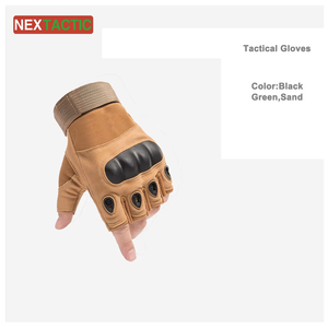 Guanti Tattici Mezze Dita Neri Verde Sabbia Antistatici in Nylon per Allenamento con Guscio Rigido Antiscivolo Resistenti all'Usura e al Taglio - Product Image 2