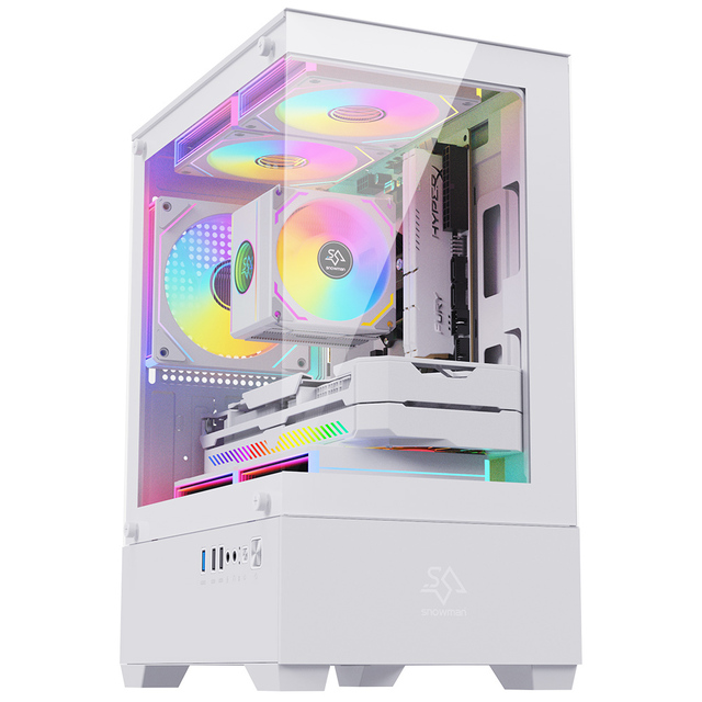 Snowman High End Vertical Gaming Computer Case MicroATX Steel Premium Build Quality and Finishes