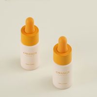 Flacon compte-gouttes givré blanc 10 ml, esthétique premium, avec bouchon en caoutchouc orange, étiquette personnalisée, pour soins de la peau, huiles essentielles, en verre opale