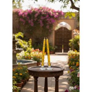 เทียนหอมลายดอกไม้เพ้นท์มือ-เทียนตกแต่งระดับพรีเมียม เทียนหรูหราสำหรับงานแต่งงาน ของขวัญทำมือ สีเขียวเซจ สำหรับเทศกาลคริสต์มาส - Product Image 3