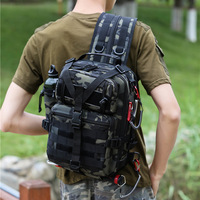 Sac de Poitrine Tactique Camouflage Homme, Sac à Dos Multifonctionnel pour la Pêche, Sac de Randonnée Grande Capacité pour Sports de Plein Air, Sac à Bandoulière en Polyester