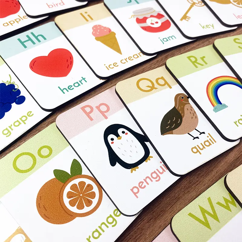 Jogo de cartões flash personalizados para animais mini árabe cartões colecionáveis de aprendizagem impressos