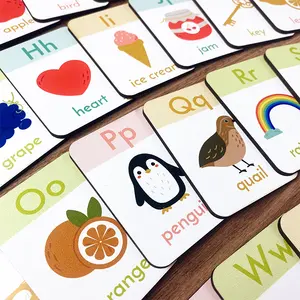 사용자 정의 동물 미니 아랍어 플래시 카드 게임 인쇄 학습 트레이딩 카드