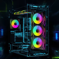 Boîtier d'ordinateur de jeu de bureau avec ventilateurs ARGB de 120 mm, éclairage coloré PWM RGB pour PC de jeu
