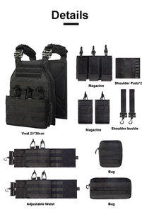 Porte-plaque de gilet tactique multifonction à dégagement rapide avec poches à plaques dures et chargeur - Product Image 6