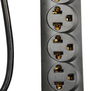 6-Outlet Power Strip bảo vệ tăng 300 Joules thiết lập lại chuyển đổi ABS 10A 5M Đen thiết bị nhà ngang ổ cắm cho Peru - Product Image 3