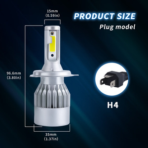 Phare LED H4 150W, puce 3570, double tube en cuivre, <span class=keywords><strong>lampe</strong></span> de modification automobile - Product Image 4