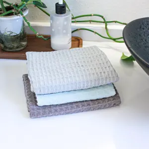 2024 Hot Sale Polyester Microfiber Fabric Sublimation Blank Plain Waffle Kitchen Tea Towel Hand Towel For Heat Press Prin