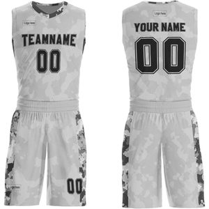 Maillot de basket-ball camouflage personnalisé, imprimé avec votre propre nom ou logo, uniforme d'équipe pour hommes et jeunes - Product Image 1