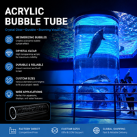 Grand tube de cylindre en acrylique transparent avec bride résistance chimique navire de processus PMMA pour verre de vue industriel OEM personnalisé
