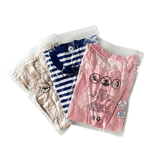 Sac sous vide transparent en PE pour vêtements, t-shirts, avec fermeture éclair, auto-scellant, <span class=keywords><strong>anti</strong></span>-étouffement, FBA - Product Image 1