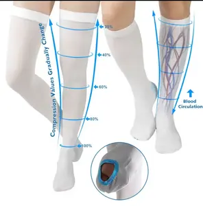 의료 압축 양말 닫기 발가락 안티 색전증 허벅지 높은 양말 안티 색전증 스타킹 미디어 안티 색전증 양말