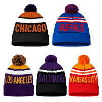 Gorro de Punto Invernal sin Bordes de Alta Calidad para el Equipo de Fútbol Americano 2026, Gorro de Punto Personalizado para Fanáticos del Equipo Favorito