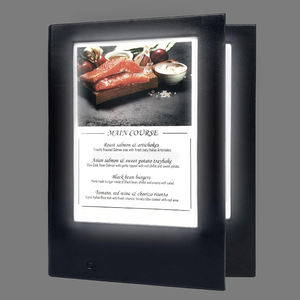 Porta Menús Iluminado Negro Personalizado, Libro de Menús con Luz LED, Libro de Menús de 4 Páginas para Restaurante, Club, Bar - Product Image 1