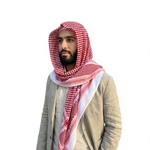 Wholesale Men Chiffon Polyester Keffiyeh Scarf Geometric Pattern Lightweight Breathable Soft <b>Head</b> <b>Wrap</b> Scarf OEM ODM Custom - Product Image 3
