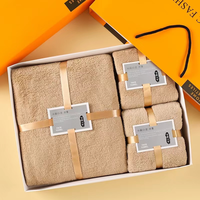 Ensemble de serviettes de bain de haute qualité avec logo personnalisé, couvercle rigide tissé, ensemble de serviettes de visage rectangulaires en microfibre corail, emballage cadeau doux