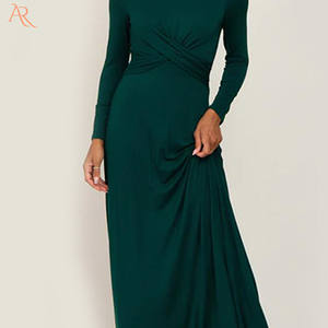 Robe de <span class=keywords><strong>grossesse</strong></span> verte à manches longues et taille torsadée pour femmes, chemise de nuit de <span class=keywords><strong>grossesse</strong></span> en Modal - Product Image 5