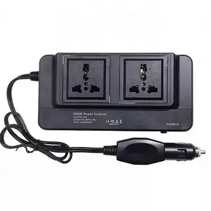 Hotsale 2 AC Outlets 4 puertos USB cargador adaptador 200W inversor de corriente DC12V a 110V 220VAC convertidor de coche DCAC invertir