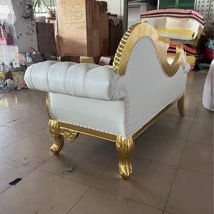 Vente en gros de meubles commerciaux en or blanc sacré pour hôtel, événements chaise longue de luxe pour mariage, trône royal, canapé du roi - Product Image 6