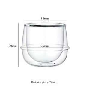 Ensemble de tasses à expresso en verre borosilicate à double paroi de 80 ml et 250 ml, design japonais, sans BPA, pour <span class=keywords><strong>latte</strong></span>, <span class=keywords><strong>macchiato</strong></span>, café, vaisselle - Product Image 6