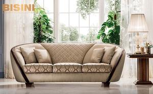 Sofá clásico Americano de madera maciza, hecho a <span class=keywords><strong>mano</strong></span>, curvo, 1 + <span class=keywords><strong>2</strong></span> + 3, sala de estar - Product Image 4
