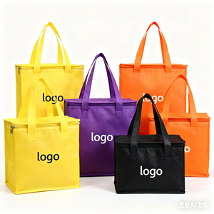 Custom Logo Eco-Friendly Zipper Reusable Large Non-woven Insulated Bag Aluminum Foil Thermal Iced Recyclable Cooler Bag - Product Image 6