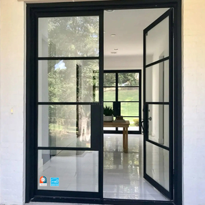 <span class=keywords><strong>Ventana</strong></span> y <span class=keywords><strong>Puerta</strong></span> Abatible de Aluminio AMJ NFRC <span class=keywords><strong>con</strong></span> Doble Acristalamiento y Vidrio Low-E, <span class=keywords><strong>Puerta</strong></span> de <span class=keywords><strong>Entrada</strong></span> Principal Francesa <span class=keywords><strong>con</strong></span> Rejillas Decorativas - Product Image 1