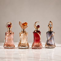 Flacon de parfum de luxe en verre transparent, design élégant, 50 ml, 100 ml, flacon vide avec vaporisateur, bouchon diffuseur estampé