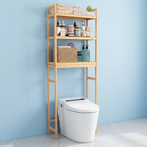Prodotti all'Ingrosso: Moderno <span class=keywords><strong>Scaffale</strong></span> da Bagno Universale in Bambù Naturale, Ripiano per WC, Scaffalatura per Toilette - Product Image 1