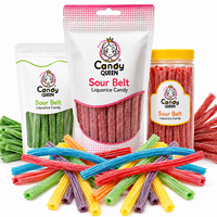 CandyQueen Bulk Sour Belt Chewy Gummy Candy Sweets Liquorice Candy Strip Halal with Fruit Flavored Wholesale OEM/ODM