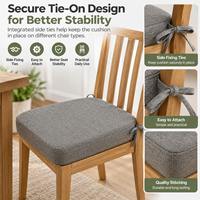 Coussin de chaise universel avec attaches, respirant, en mousse de polyester, pour chaises de salle à manger, de bureau ou de patio