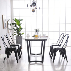 Muebles de exterior de estilo clásico, sillas apilables, Bistro <span class=keywords><strong>silla</strong></span> de jardín, sillas de comedor de Metal y hierro - Product Image 4