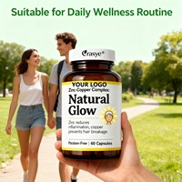 EUR US Offre Spéciale OEM/ODM Capsules de zinc et de cuivre 50mg Supplément de minéraux de zinc et d'antioxydants pour le soutien immunitaire et l'humeur de l'adulte