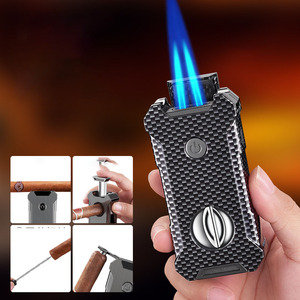 ไฟแช็คซิการ์แบบพกพา 5 in 1 รุ่น Luxury Jet Torch พร้อมหัวตัดแบบ V  ไฟแช็คอเนกประสงค์สำหรับผู้ชาย  รับทำโลโก้ตามสั่ง  ขายส่งจำนวนมาก - Product Image 2