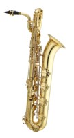 Professional Brass Head Baritone Saxophone - Gold Lacquered Body EB Model
