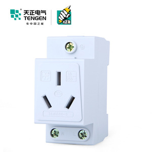 เต้ารับแบบโมดูลาร์ Tengen 10A แบบสามขา กล่องจ่ายไฟรางแบบราง 220V ชนิดกระจายกำลัง ทองแดงนำไฟฟ้า - Product Image 1