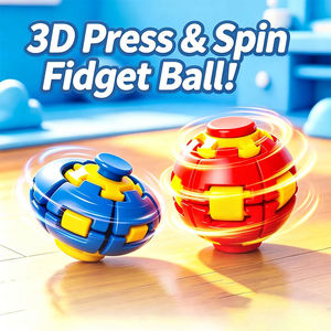 Jouets anti-stress 3D à presser et à tourner, mini spinner portable pour soulager l'anxiété, pour tous les âges, rouge, orange, bleu, cadeau - Product Image 2