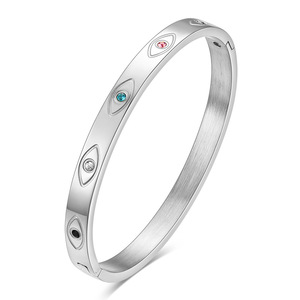 Pulsera de Acero Inoxidable con Ojo de Diablo de 6 mm, Dorada y Plateada, Brazalete de Moda para Mujer, Joyería de Regalo - Product Image 2