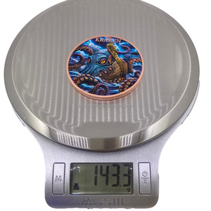 Moneta in Rame Puro .999 <span class=keywords><strong>da</strong></span> 5oz con Mostro Marino in Rilievo 3D e Stampa UV a Colori di Creature Mitiche - Product Image 4
