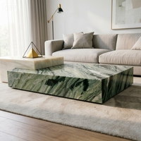 Table basse en marbre vert jade de style moderne et luxueux pour la décoration de la maison, salon, hôtel, bar, café